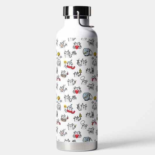 Grappige katten, melk en magie. waterfles (Links)