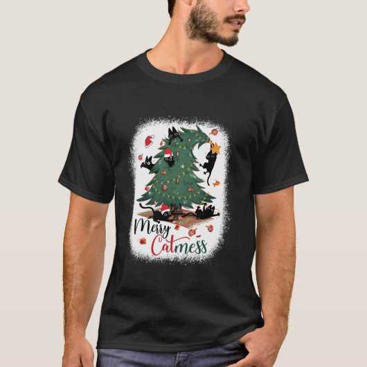 Grappige Katten Messing Kerstboom Merry Catmes Ca T-shirt (Voorkant)