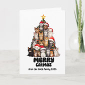 Grappige katten met kerstmutsen Feestelijke kerstb Kaart (Voorkant)