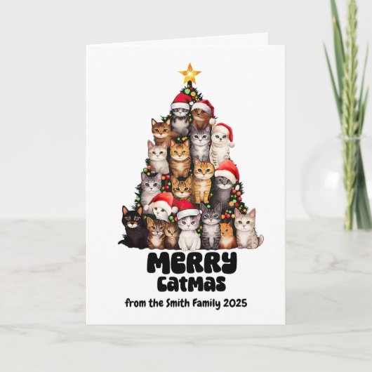 Grappige katten met kerstmutsen Feestelijke kerstb Kaart (Voorkant)