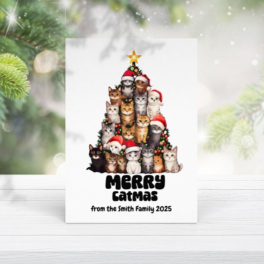 Grappige katten met kerstmutsen Feestelijke kerstb Kaart