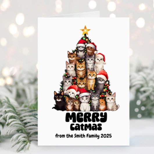 Grappige katten met kerstmutsen Feestelijke kerstb Kaart
