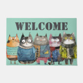 Grappige katten met kleding welkom deurmat (Voorkant)