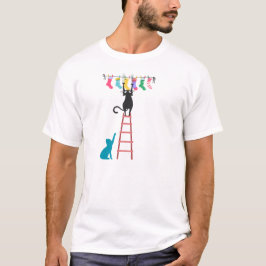 Grappige katten met sokken Cute kat illustratie T-shirt