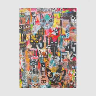 Grappige Katten Mixed Media Papier Kunst Keukenhan