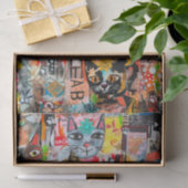 Grappige Katten Mixed Media Papier Kunst Keukenhan (Geschenk)