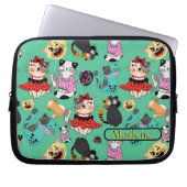 Grappige Katten Monogramed Electronics Bag Laptop Sleeve (Voorkant)