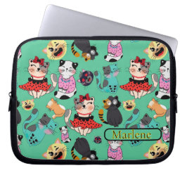 Grappige Katten Monogramed Electronics Bag Laptop Sleeve