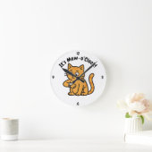 Grappige katten muurklok – "Het is Mieuw-uur!" Des Ronde Klok (Huis)