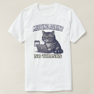 Grappige katten ontmoeten t-shirt voor werk humor