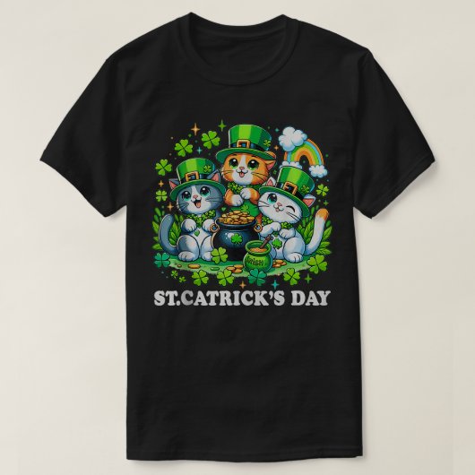 Grappige katten op Patricks dag T-shirt (Design voorkant)