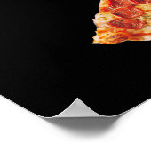 Grappige katten paardrijden pizza op de ruimte poster (Hoek)