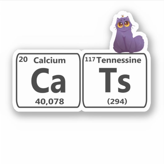 Grappige katten periodiek systeem elementen grappi sticker (Voorkant)