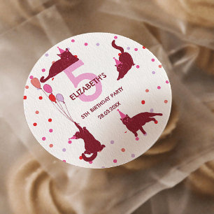 Grappige Katten Purrfecte Verjaardagsfeestje Ronde Sticker