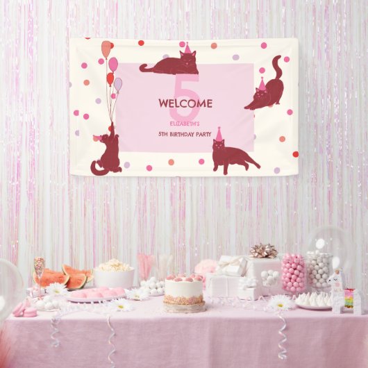 Grappige Katten Purrfecte Verjaardagsfeestje Spandoek (Feest)
