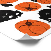 Grappige Katten Retro Groovy Pompoen Halloween Tha Poster (Hoek)