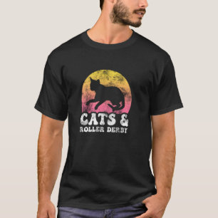 Grappige katten & Roller Derby Vintage Retro Hobby T-shirt