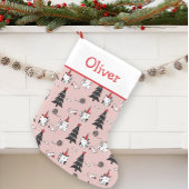 Grappige Katten Roze en Wit Kleine Kerstsok