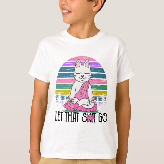Grappige katten shirts Mediterende kat Laat dat lo (Voorkant)
