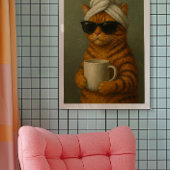 Grappige katten spa muurkunst, cadeau voor kattenl poster