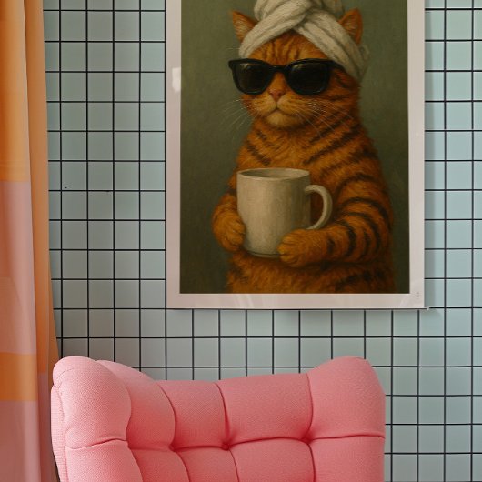 Grappige katten spa muurkunst, cadeau voor kattenl poster