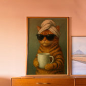 Grappige katten spa muurkunst, cadeau voor kattenl poster