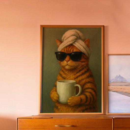 Grappige katten spa muurkunst, cadeau voor kattenl poster