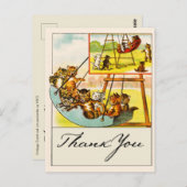 Grappige katten spelen op speelplaats schommel dan briefkaart (Voorkant / Achterkant)