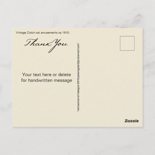 Grappige katten spelen op speelplaats schommel dan briefkaart (Achterkant)