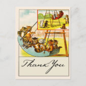 Grappige katten spelen op speelplaats schommel dan briefkaart (Voorkant)