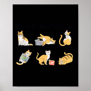 Grappige katten spraaktherapie taalpatholoog SLP Poster