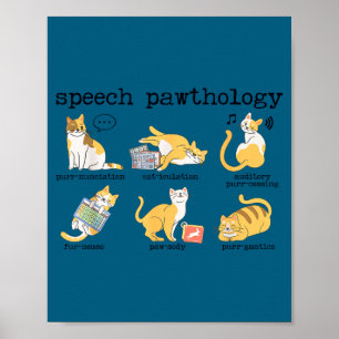 Grappige katten spraaktherapie taalpatholoog slp poster