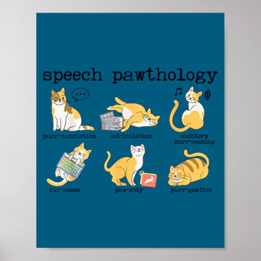 Grappige katten spraaktherapie taalpatholoog slp poster (Voorkant)