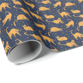 Grappige katten, sterren, ruimte patroon. cadeaupapier (Rol Hoek)
