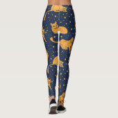 Grappige katten, sterren, ruimte patroon. leggings (Achterkant)