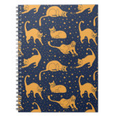 Grappige katten, sterren, ruimte patroon. notitieboek (Voorkant)