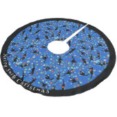 Grappige Katten Tangled In Kerstmis Lichten Custom Kerstboom Rok (Gekanteld)