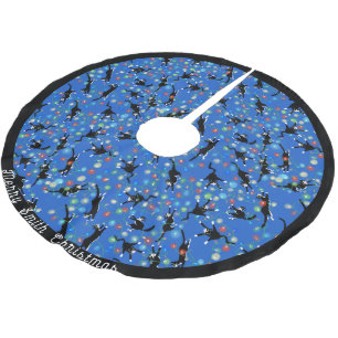 Grappige Katten Tangled In Kerstmis Lichten Custom Kerstboom Rok