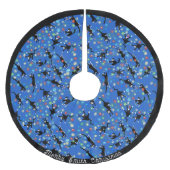 Grappige Katten Tangled In Kerstmis Lichten Custom Kerstboom Rok (Voorkant)