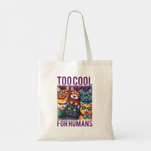 Grappige katten te cool voor mensen tote bag (Achterkant)