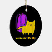 Grappige katten uit de zak keramisch ornament (Rechts)