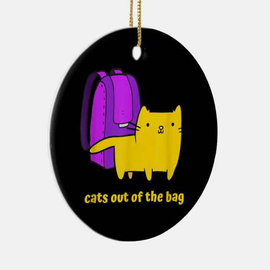 Grappige katten uit de zak keramisch ornament (Rechts)