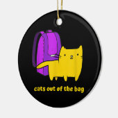 Grappige katten uit de zak keramisch ornament (Links)