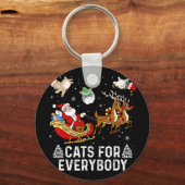 Grappige katten voor iedereen Kerstmisvrouwen Sleutelhanger (Voorkant)