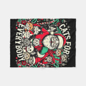 Grappige katten voor iedereen Lelijke Kerst Grappi Fleece Deken (Voorkant (Horizontaal))