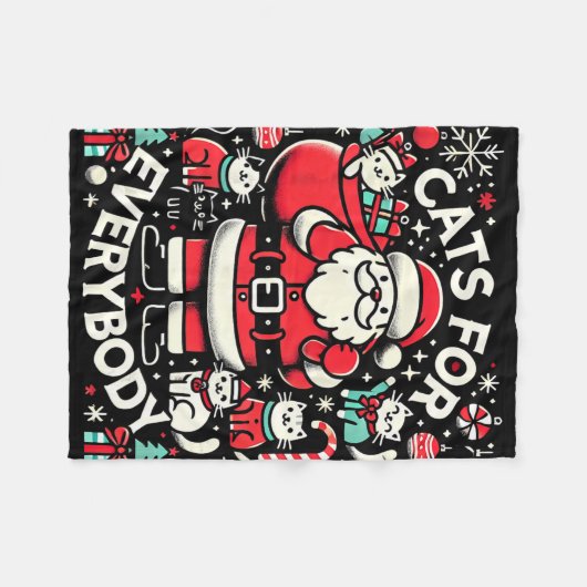 Grappige katten voor iedereen Lelijke Kerst Grappi Fleece Deken (Voorkant (Horizontaal))