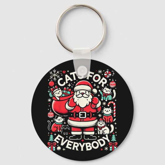 Grappige katten voor iedereen Lelijke Kerst Grappi Sleutelhanger (Voorkant)