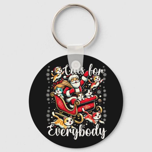 Grappige katten voor iedereen Lelijke Kerst Grappi Sleutelhanger (Voorkant)