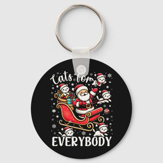 Grappige katten voor iedereen Lelijke Kerst Grappi Sleutelhanger (Voorkant)