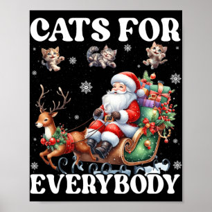 Grappige katten voor iedereen Santa Cat Lover Xmas Poster